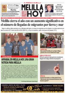Portada del diario Melilla Hoy del 28 de diciembre de 2025