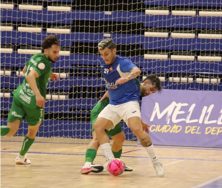 Jugadores del C.D. Melistar en un partido de fútbol sala