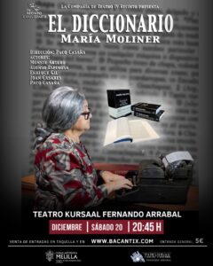 Cartel de la obra 'María Moliner' en el Teatro Kursaal