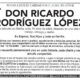 Esquela en memoria de Don Ricardo Rodríguez López fallecido en Melilla
