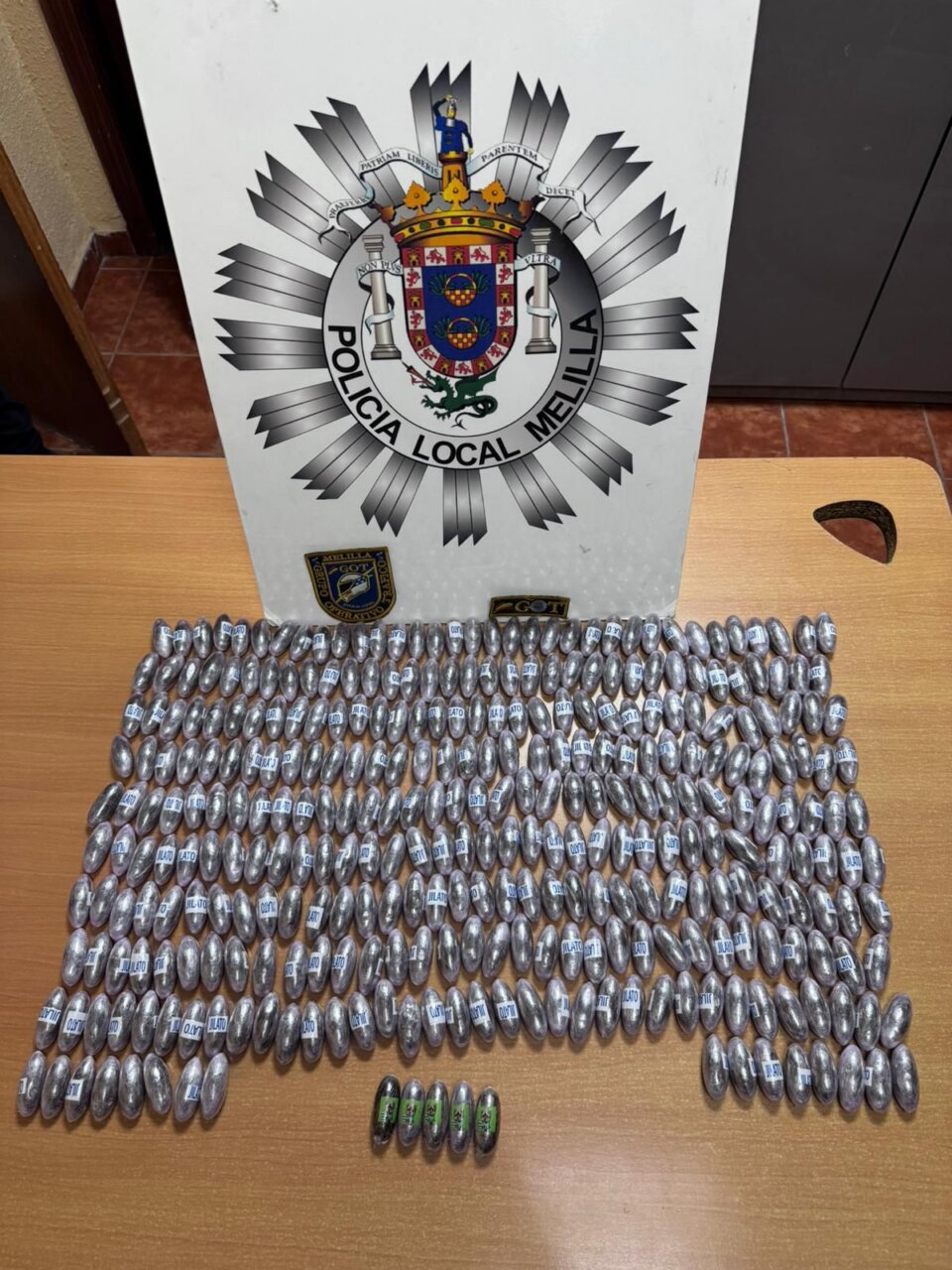 Intervención policial de hachís en Melilla con bellotas envueltas en plástico