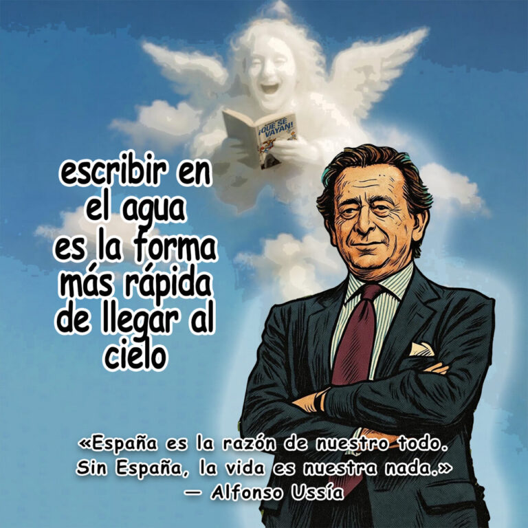Ilustración de Alfonso Ussía con una cita sobre España