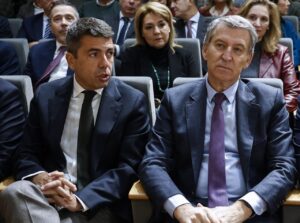 Alberto Núñez Feijóo y Carlos Mazón en un evento político