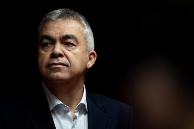 Santos Cerdán durante su comparecencia en el Senado sobre financiación del PSOE