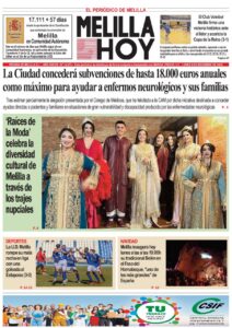 Portada del periódico Melilla Hoy con noticias locales y eventos culturales.