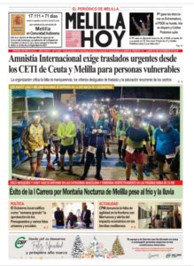 Portada del periódico Melilla Hoy del 22 de diciembre de 2025