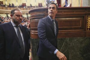 Pedro Sánchez y José Luis Ábalos en el Congreso de los Diputados