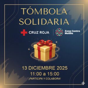 Cartel de la tómbola solidaria de Cruz Roja en Melilla