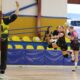 Jugadoras del Club Balonmano T-Maravilla Melilla en acción durante un partido