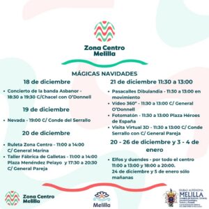 Programa de actividades navideñas en Zona Centro Melilla