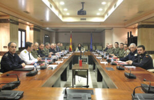 Reunión del Consejo de Personal de las Fuerzas Armadas en el Ministerio de Defensa.