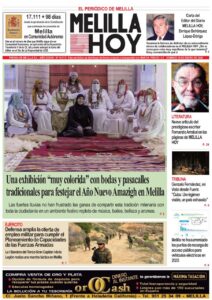 Portada del periódico Melilla Hoy con una exhibición colorida
