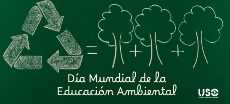 Ilustración del reciclaje y árboles para el Día Mundial de la Educación Ambiental