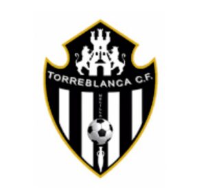Escudo del Torreblanca C.F. con fondo blanco y negro