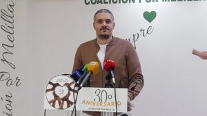 Hafid Mohamed en rueda de prensa de Coalición por Melilla