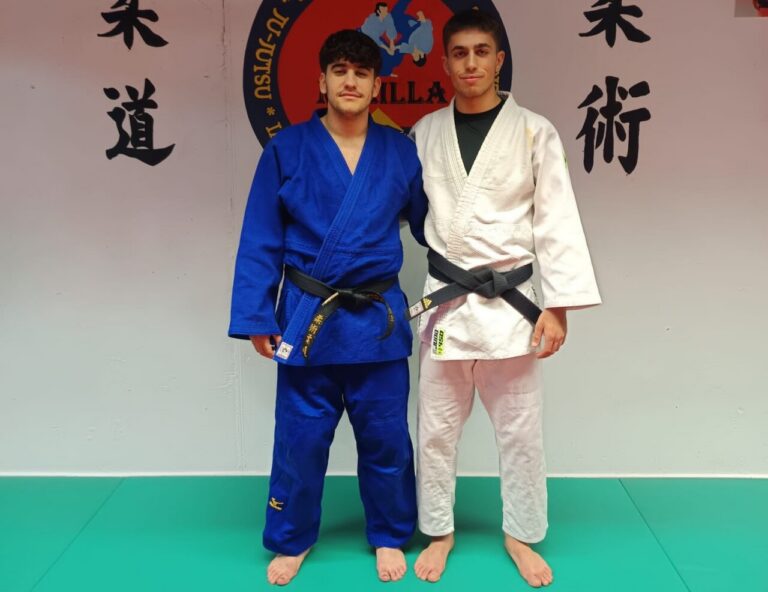 Hugo Lomeña y Unai Muñoz en el tatami de judo