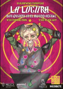 Cartel de las IV Olimpiadas Filosóficas sobre Don Quijote y la locura