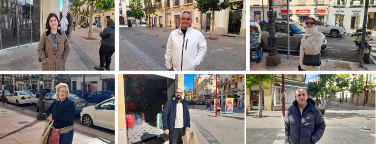 Ciudadanos de Melilla en la calle discutiendo sobre precios de alimentos