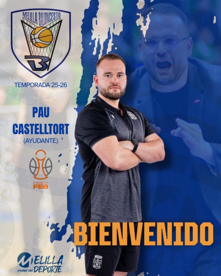 Pau Castelltort como entrenador ayudante del Melilla Baloncesto