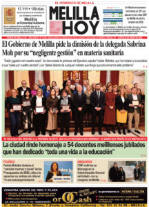 Portada del periódico Melilla Hoy del 29 de enero de 2026