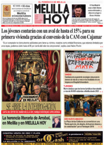 Portada del periódico Melilla Hoy del martes 13 de enero de 2026