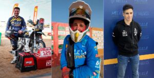 Pilotos Rachid Al-Lal, Diego Ortega y Borja Pérez en el Rally Dakar
