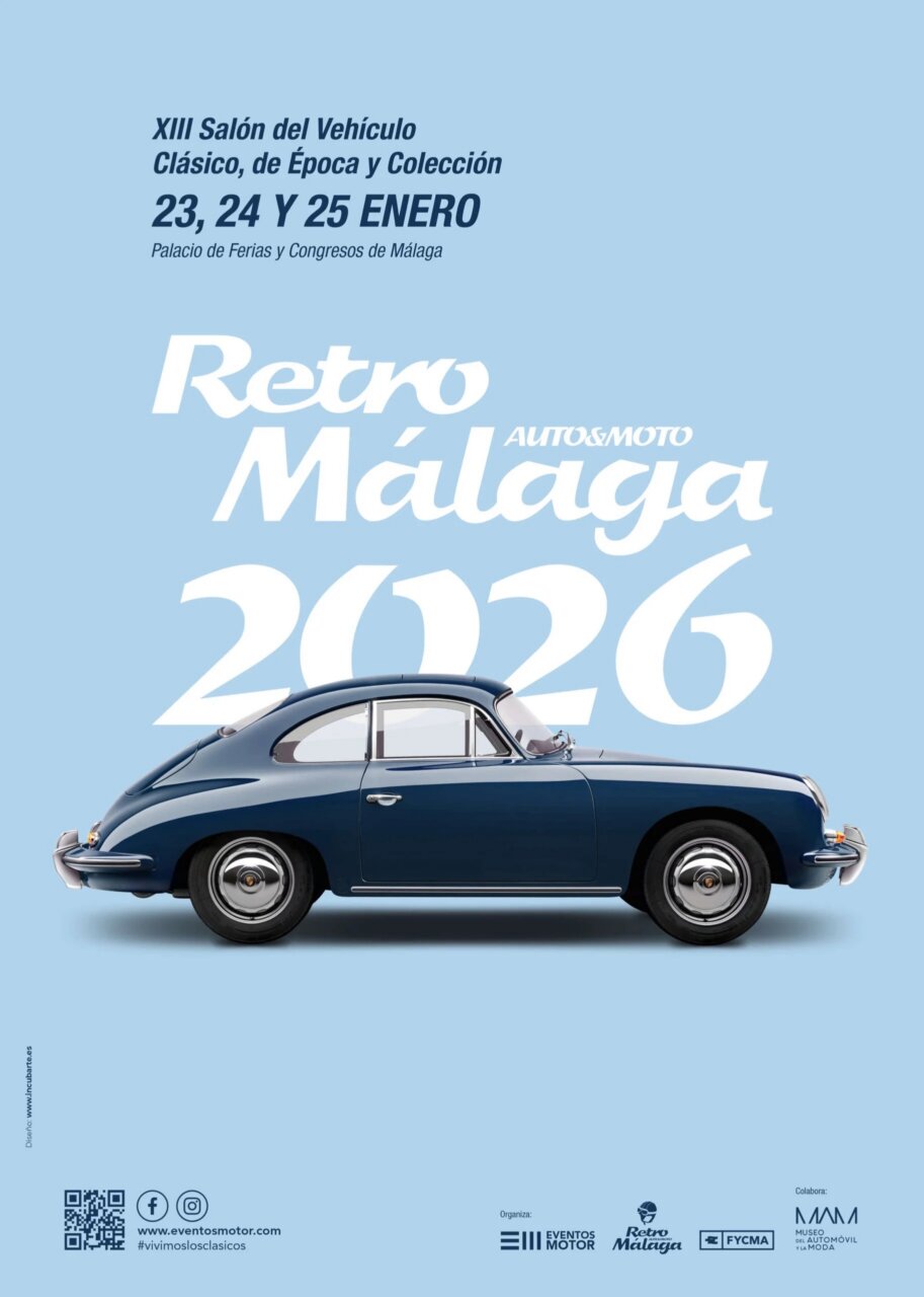 Cartel del XIII Salón del Vehículo Clásico Retro Málaga 2026