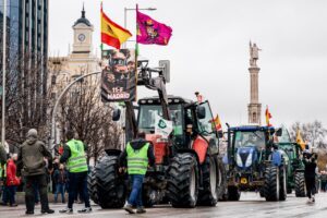 Agricultores y tractores en protesta en Madrid