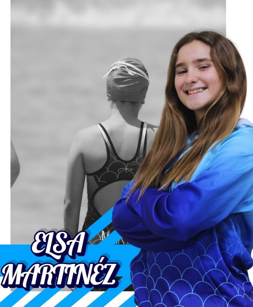 Elsa Martínez sonríe mientras se prepara para una competición de triatlón.