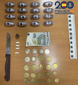 Evidencias de una detención por tráfico de drogas en Melilla