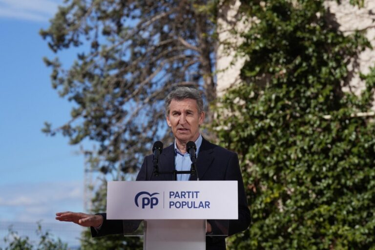 Alberto Núñez Feijóo hablando en un evento del Partido Popular