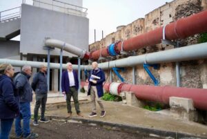 Visita a la depuradora de aguas residuales en Melilla con nuevas tuberías