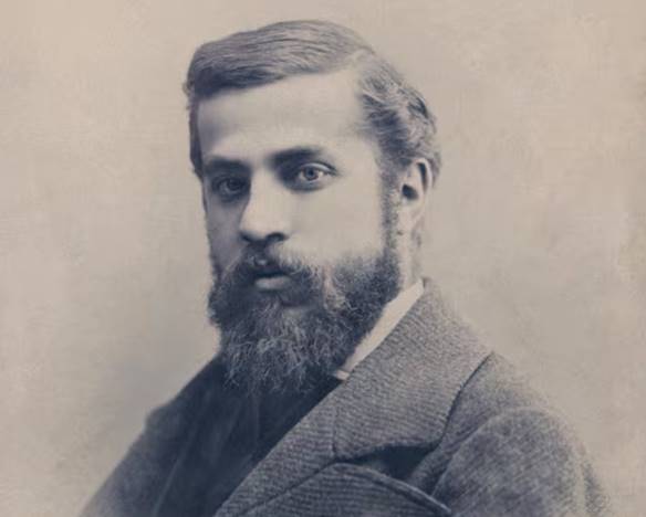 Retrato de Antoni Gaudí, arquitecto catalán famoso