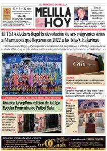 Portada del periódico Melilla Hoy del 8 de febrero de 2026