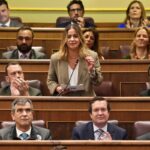 Sofía Acedo del PP hablando en el congreso con otros diputados