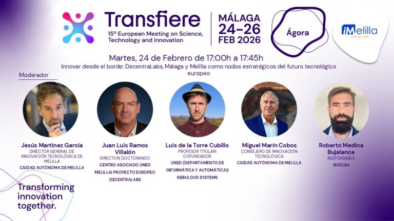 Panel de discusión en Transfiere 2026 en Málaga con varios ponentes