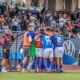 Jugadores de la U.D. Melilla celebrando un gol en el estadio