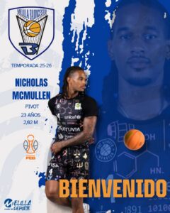 Nicholas McMullen, pívot del Club Melilla Baloncesto, en su presentación.