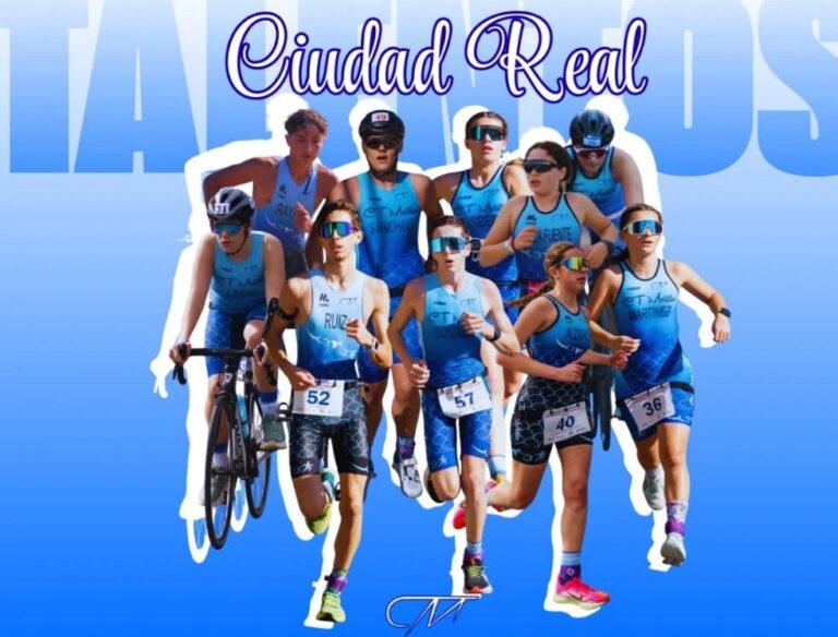 Equipo del Club Triatlón Melilla en Ciudad Real durante la Liga Talento