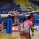 Jugadores del Club Voleibol Melilla en acción durante un partido