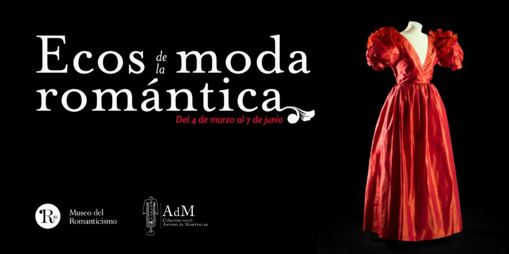Vestido rojo de la exposición Ecos de la moda romántica en el museo