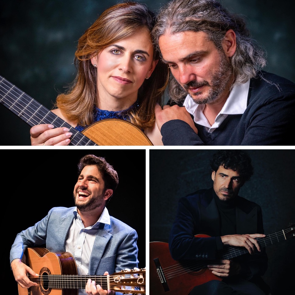 Músicos del Festival Internacional de Guitarra de Madrid posando con guitarras