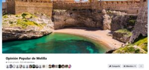 Vista del grupo Opinión Popular en Melilla con mar y acantilados