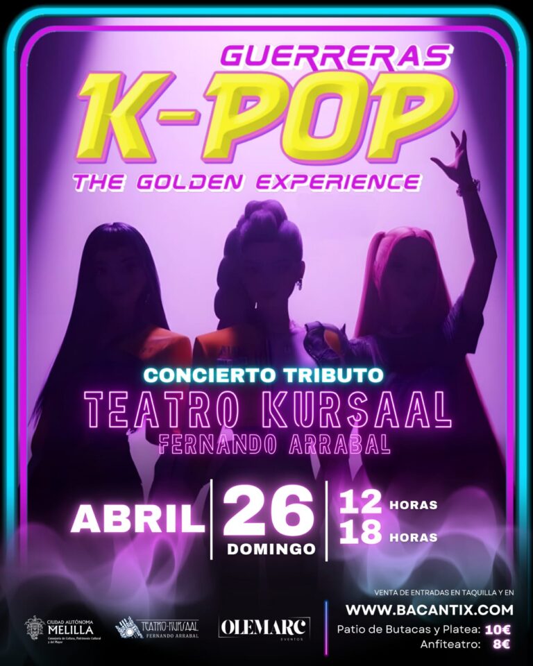 Cartel del concierto tributo Guerreras K-Pop en el Teatro Kursaal.