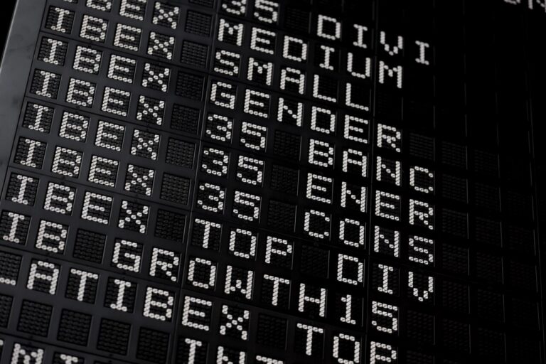 Pantalla de información del índice Ibex 35 en la bolsa