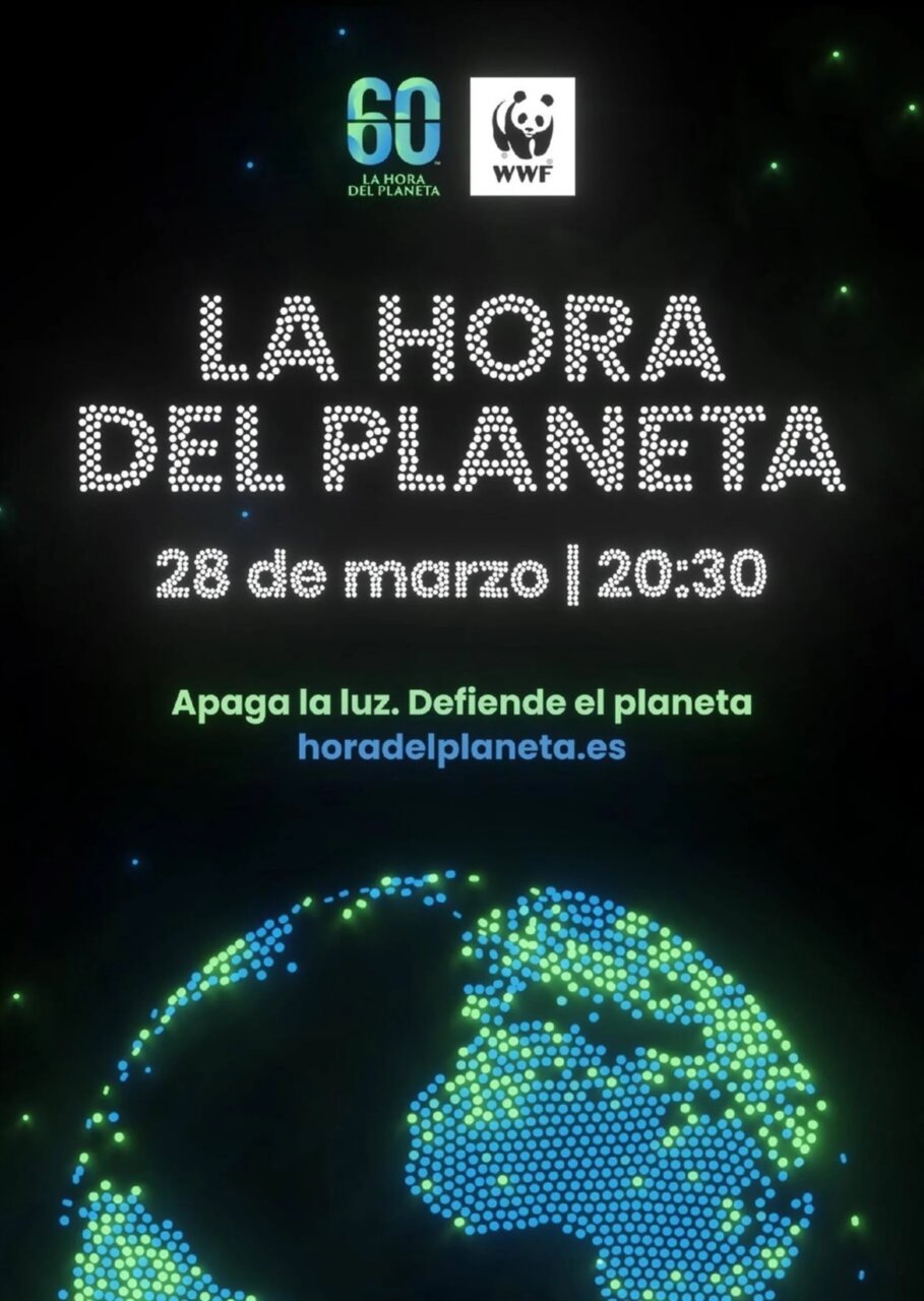 Cartel de La Hora del Planeta 2026 con información sobre el evento