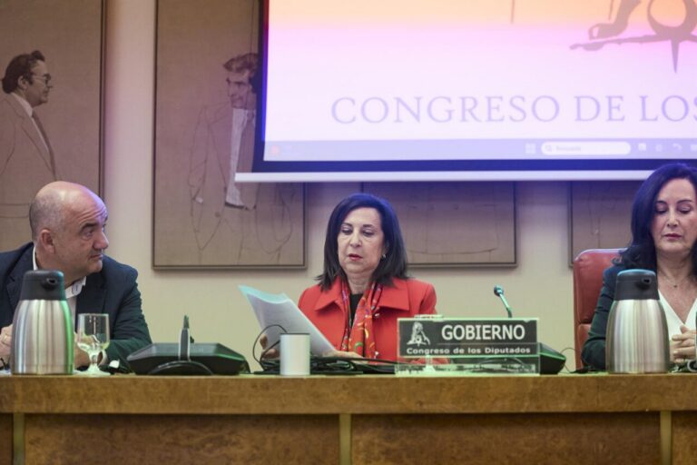 Margarita Robles durante su comparecencia en el Congreso de los Diputados