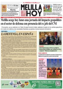 Portada del periódico Melilla Hoy del 23 de marzo de 2026