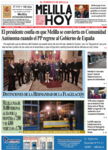 Portada del periódico Melilla Hoy del 14 de marzo de 2026