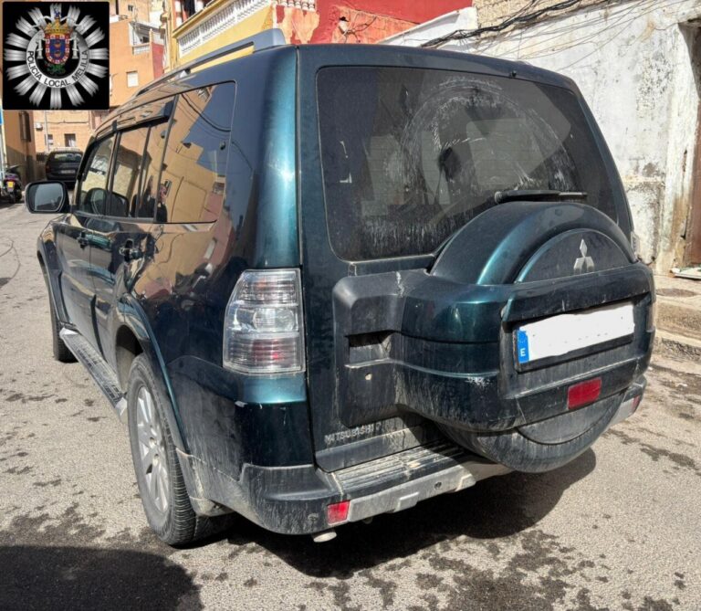 Todoterreno recuperado por la Policía Local en Melilla